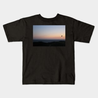 Hawk at Pacific Dusk Kids T-Shirt